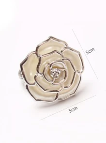 2pcs/set Plastic Napkin Ring, Creative Flower Decor Napkin Holder Ring For Dining Table - White - View 3