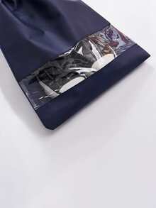 5pcs Drawstring Shoes Travel Storage Bag - Navy Blue - View 4