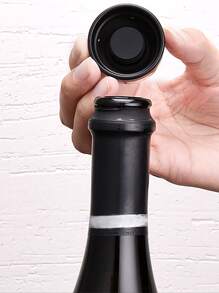 1 pieza Tapón de vino de plástico - Negro - Ver 2