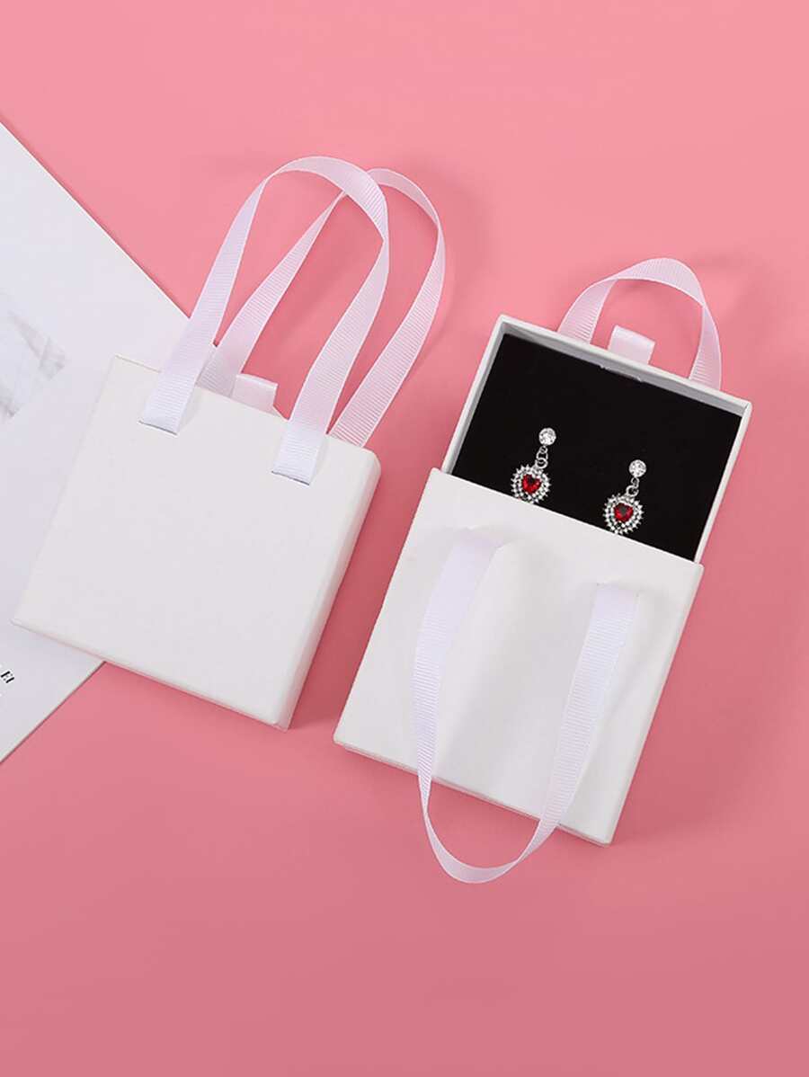 1pc Minimalist Jewelry Storage Box - White - View 1