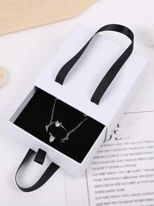 1pc Minimalist Jewelry Storage Box - White - View 4