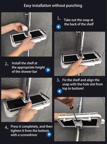 1 khay đựng vòi sen đa năng, phụ kiện phòng tắm - Nhiều màu - Xem 6