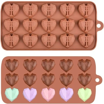 1入組矽膠糖果模具用於廚房烘焙心形設計巧克力模具