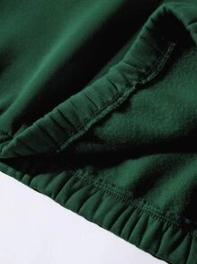 Aesthetic Post--Men Plus Letter Graphic Half Zip Sweatshirt - Dark Green - View 3