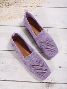 Mocasines de space dye de punta cuadrada - Morado - Ver 4