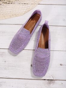 Mocasines de space dye de punta cuadrada - Morado - Ver 5