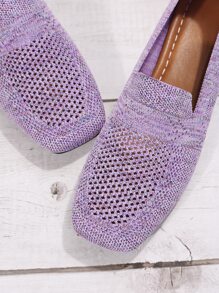 Mocasines de space dye de punta cuadrada - Morado - Ver 7