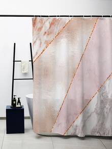 Marble Print Waterproof Shower Curtain - Multicolor - View 7