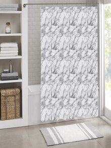 Cortina de ducha con estampado de mármol impermeable - Multicolor - Ver 1