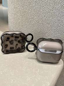 1pc Black Floral Design Earphone Case Compatible With Airpods Pro, Pro2, Airpods 3, Airpods 2, 1 With Fashionable Stand Feature - Black - View 2