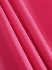 SHEIN EZwear Solid Thermal Lined Sweatshirt - Hot Pink - View 3