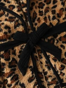 SHEIN 年輕女孩豹紋腰帶背心外套＆褲子＆短袖 - 彩色 - 查看 5