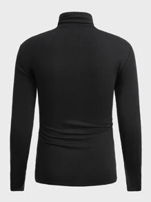Manfinity VCAY Men Solid High Neck Tee - Black - View 2