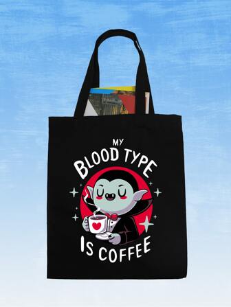 Typhoonic Cartoon & Slogan Graphic Shopper Bag