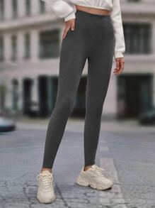 SHEIN Essnce 素色高腰緊身打底褲