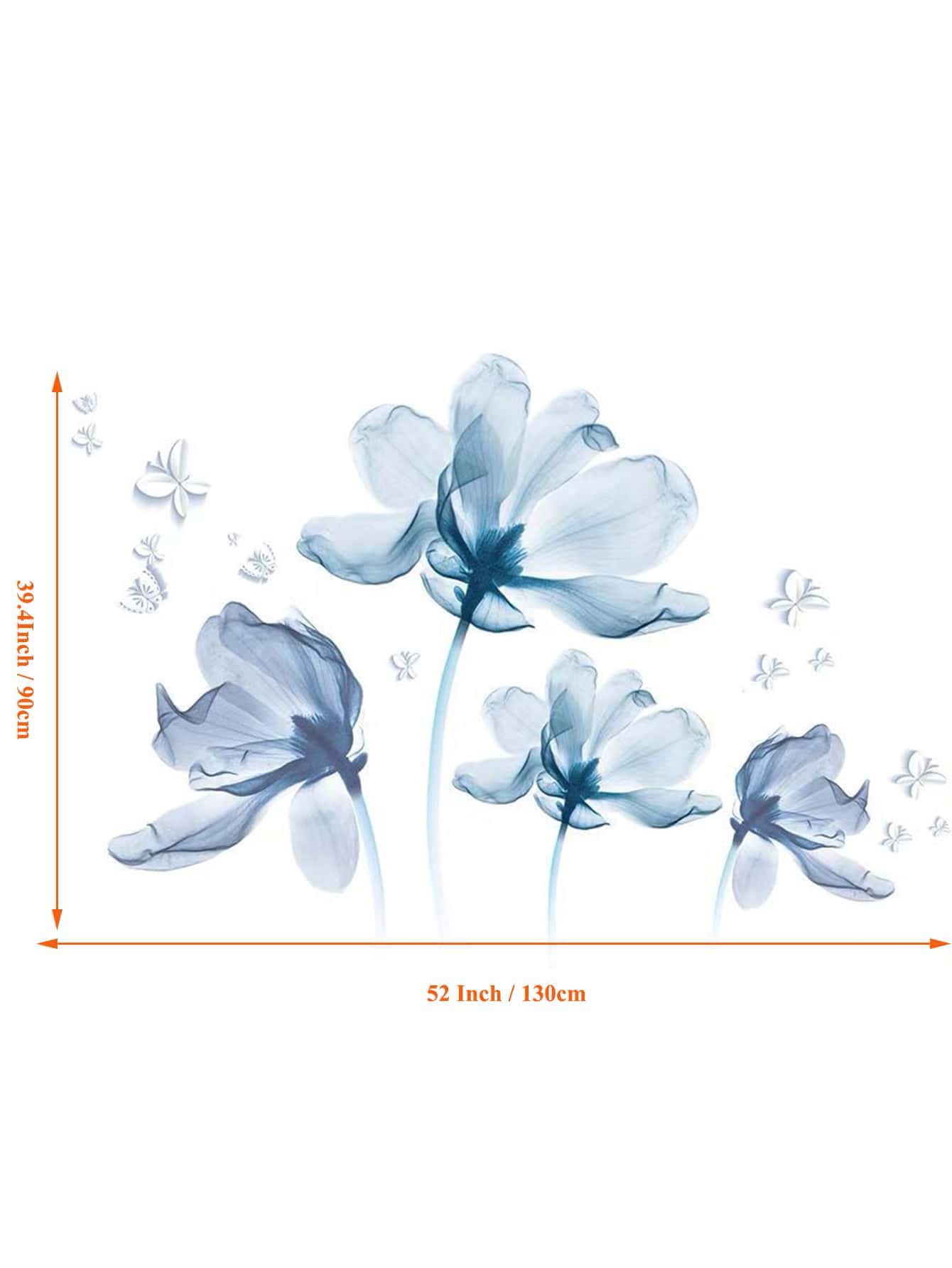1 cái hoa mẫu tường Sticker - Màu xanh lam - Xem 5