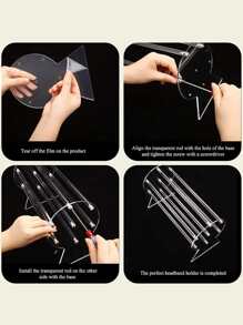 1pc Clear Acrylic Multi-purpose Hair Band Storage & Display Stand - Clear - View 6
