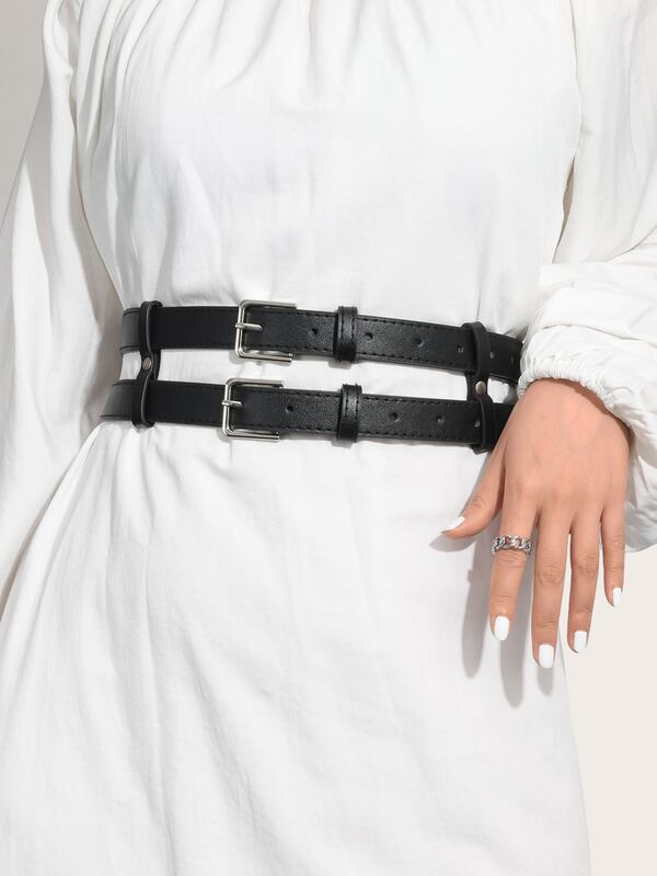 Double Buckle Belt & Hole Puncher SHEIN USA