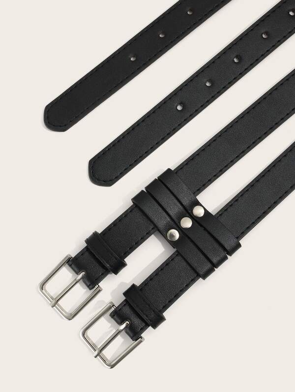 Double Buckle Belt & Hole Puncher SHEIN USA
