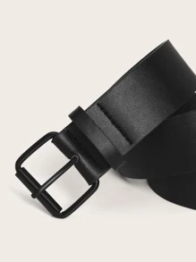 135CM Plus Metal Buckle Belt - Black - View 3