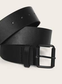 135CM Plus Metal Buckle Belt - Black - View 4