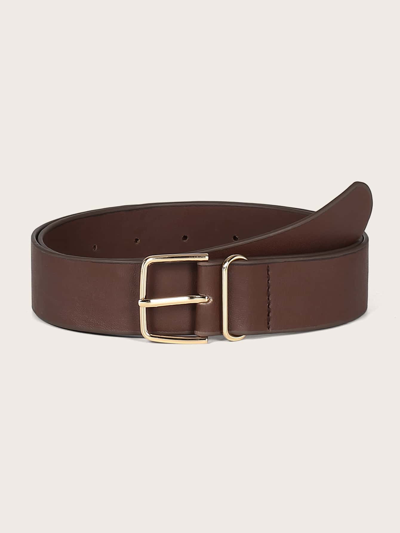 金屬搭扣腰帶 - 咖啡棕 - 查看 1