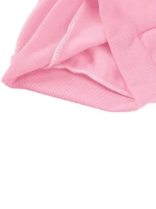 SHEIN EZwear Slogan Graphic Kangaroo Pocket Hoodie - Baby Pink - View 4