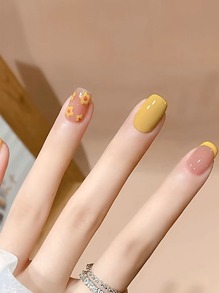 Actualice instantáneamente su apariencia con 24 piezas de uñas falsas de purpurina en forma de ataúd corto, 1 lima de uñas y 1 hoja de uñas autoadhesivas. Suministros de uñas uñas falsas uña falsa uña acrílica - Multicolor - Ver 1