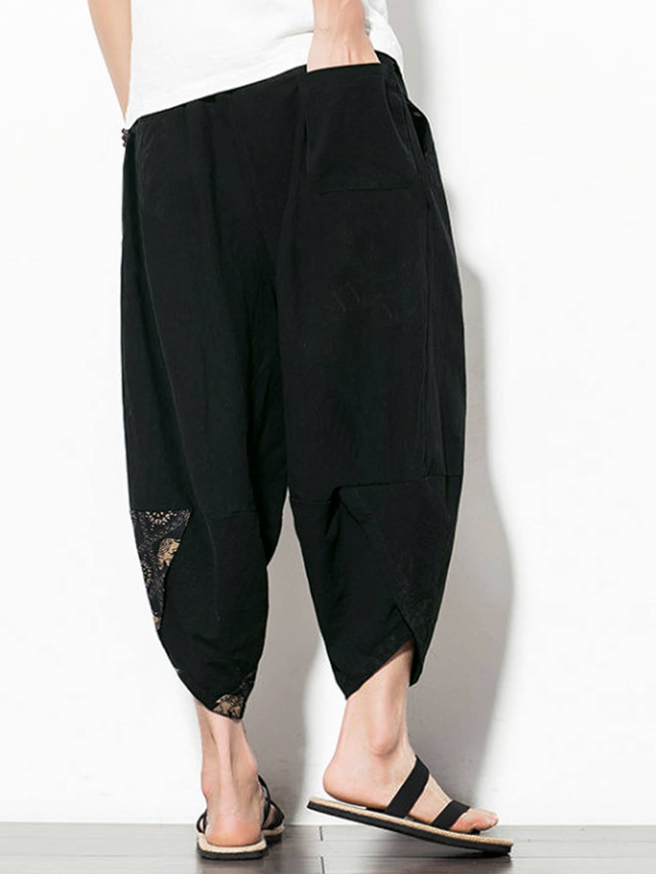 Men Elephant Print Drawstring Waist Oversize Pants Baggy Long Harem Graphic Color Block Going Out, For Fall
