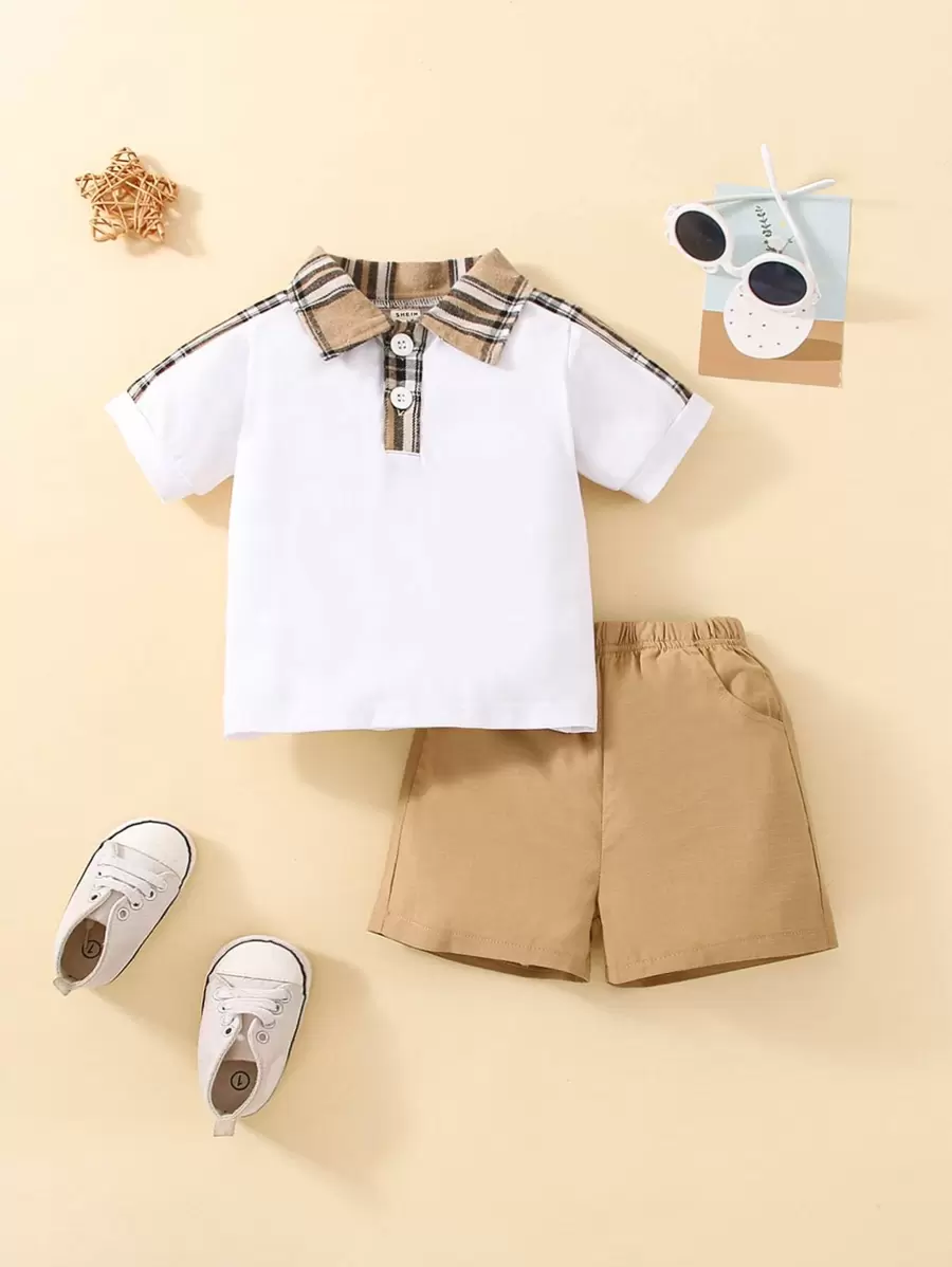Đứa bé trai Kẻ sọc Áo polo & Quần short - Nhiều màu - Xem 1