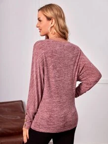 SHEIN Maternity Drop Shoulder Tee - Apricot - View 2