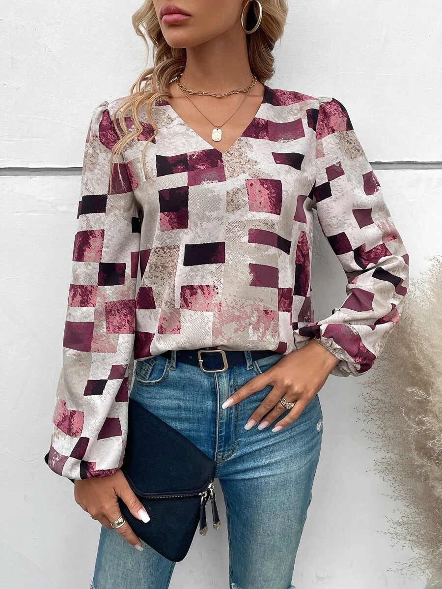 SHEIN LUNE Áo sơ mi nữ Đồ họa Giải trí - Nhiều màu - Xem 1