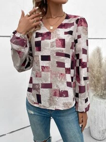 SHEIN LUNE Áo sơ mi nữ Đồ họa Giải trí - Nhiều màu - Xem 5