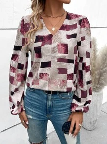 SHEIN LUNE Áo sơ mi nữ Đồ họa Giải trí - Nhiều màu - Xem 6