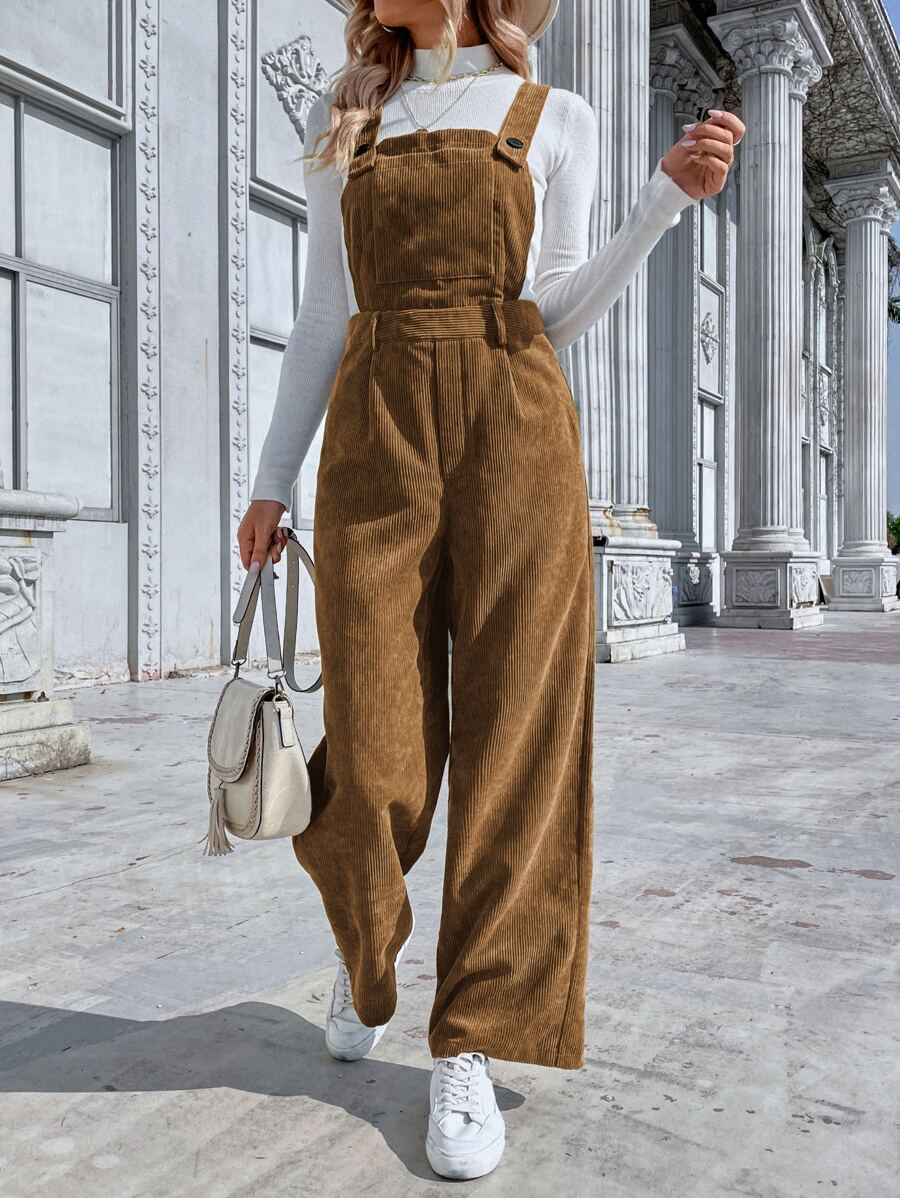 Mono overol con bolsillo delantero sin jersey - Caqui - Ver 1