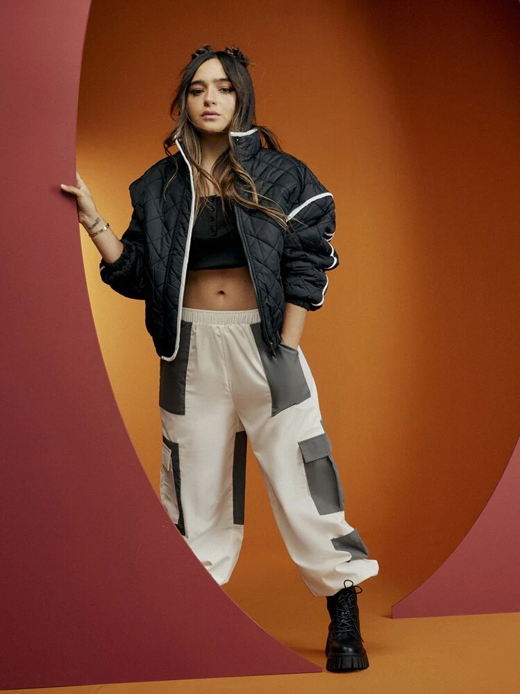 SHEIN X Calle y Poché SHEIN Coolane カラーブロック フラップ