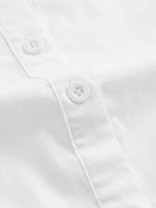 SHEIN MOD Gigot Sleeve Button Front Shirt - White - View 7