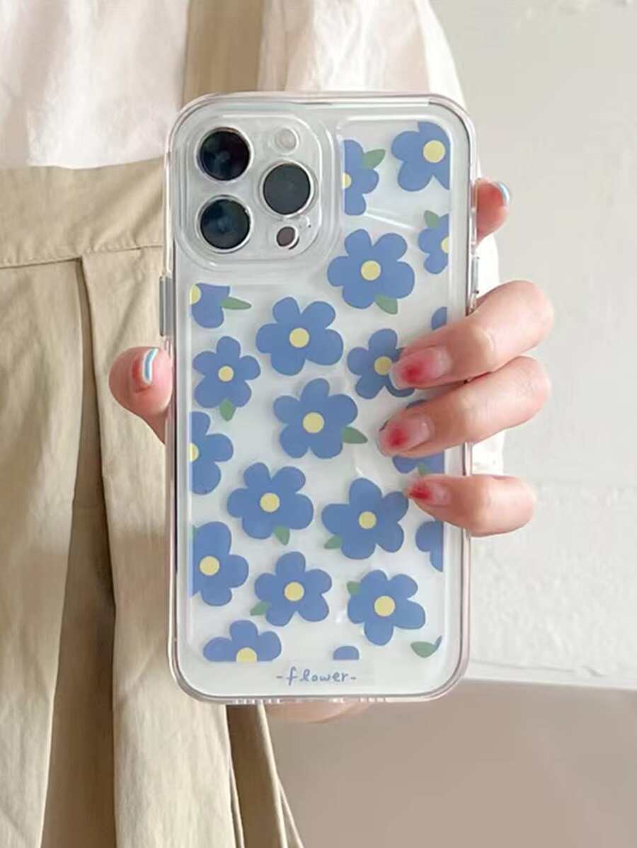 Caja De Teléfono Pintada Con Patrón Floral En El Espacio - Multicolor - Ver 1