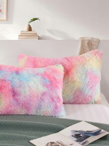 1pair Tie Dye Plush Pillowcase Without Filler - Multicolor - View 3
