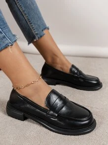 Mocasines planos minimalista sin cordones - Negro - Ver 2