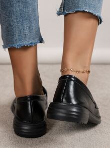 Mocasines planos minimalista sin cordones - Negro - Ver 3