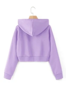 INAWLY Zipper Drawstring Thermal Hoodie Graduation,Back To School Outfits,Graduation,Teacher Outfits For Women,Back To School Pullover Fall Outfit - Lilac Purple - View 2