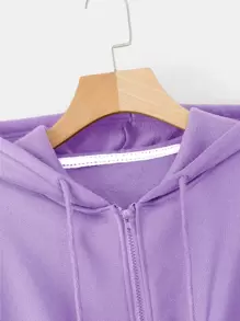 INAWLY Zipper Drawstring Thermal Hoodie Graduation,Back To School Outfits,Graduation,Teacher Outfits For Women,Back To School Pullover Fall Outfit - Lilac Purple - View 4