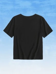 Patriciacolours Cartoon Graphic Tee - Black - View 2