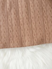 Girls Solid Belted Dress - Mocha Brown - View 5