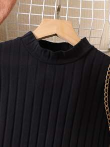 SHEIN 女孩愛心圖案網紗邊連衣裙 - 彩色 - 查看 3