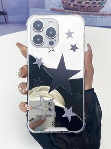 星星圖案鏡面手機殼相容iPhone15/15Plus/15Pro/15Promax - 彩色 - 查看 1