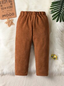 小男童彈性腰帶加絨內裏長褲