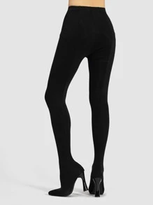 Botas calcetín minimalista de punta con tacón - Negro - Ver 3