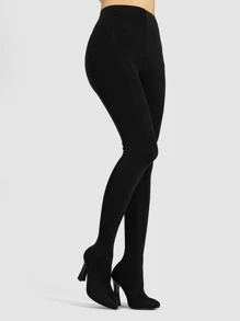 Botas calcetín minimalista de punta con tacón - Negro - Ver 4